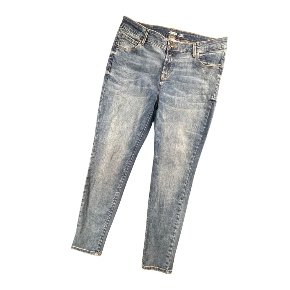 Old Navy Rockstar Built-In Sculpt Super Skinny Jean Blue Wash 14P Y2K Streetwear